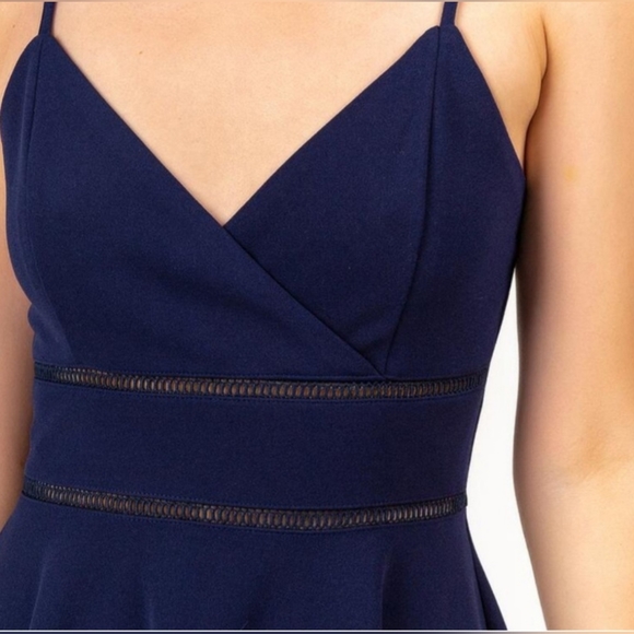 Francesca Collection Jun & Ivy Fit and Flare Mini, Skater Dress with Ladder Trim - Picture 6 of 9